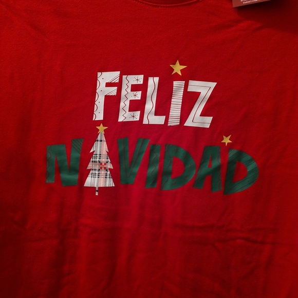 Target Men’s Feliz Navidad Red Sleep T-shirt NWT size Large - Picture 3 of 4